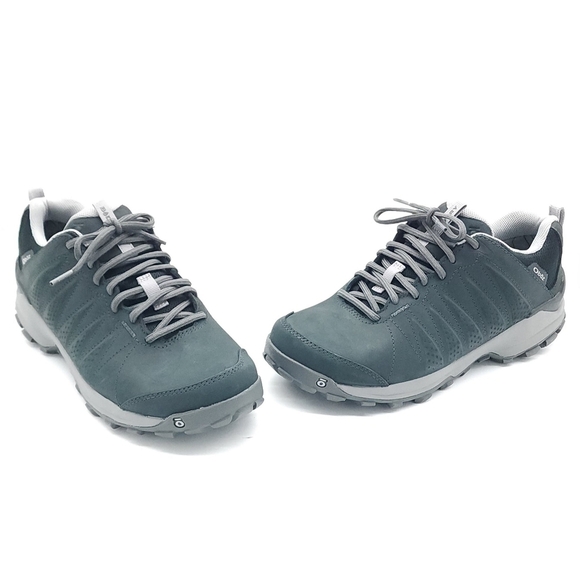 Oboz Shoes - Oboz Sypes Low Leather B-DRY Women's Cordura Hiking Shoes Black Sea 8 Wide